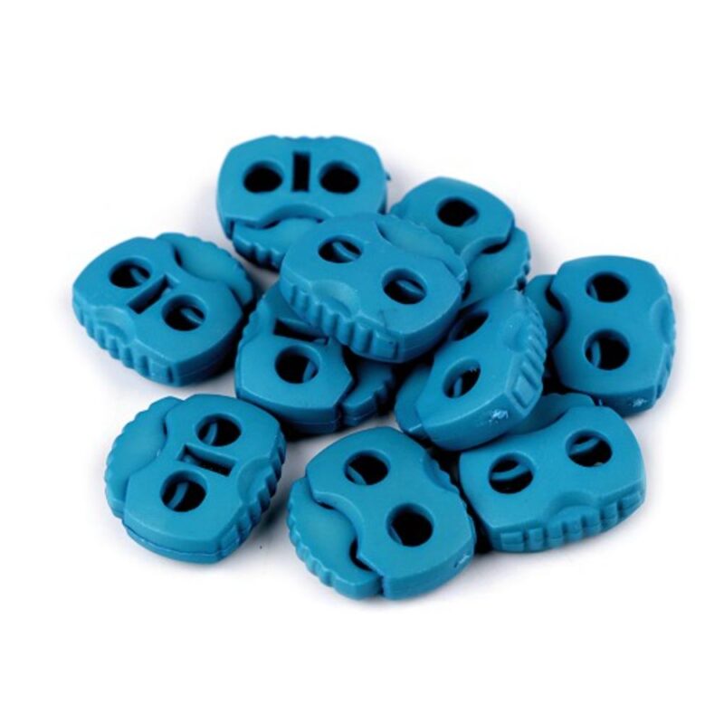 Stopper, kahe auguga, 20x20 mm - petroolsinine