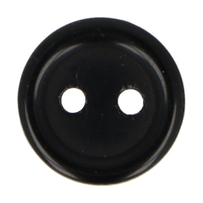 Must, kahe auguga plastiknööp, 12 mm