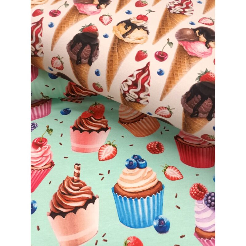 Trikotaaž - muffinid marjadega, mündiroheline - Image 4