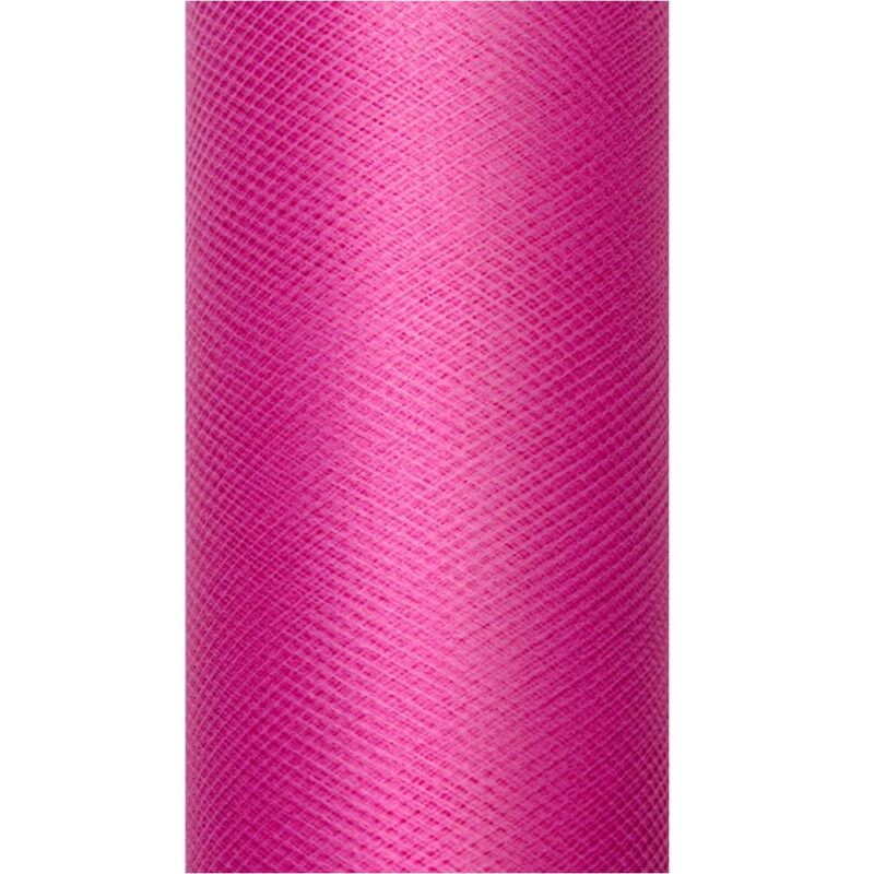 Tüll rullis, 8 cm x 20 m, fuksiaroosa