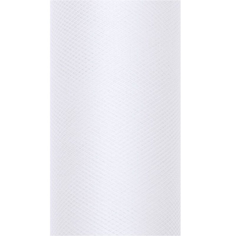Tüll rullis, 8 cm x 20 m, valge