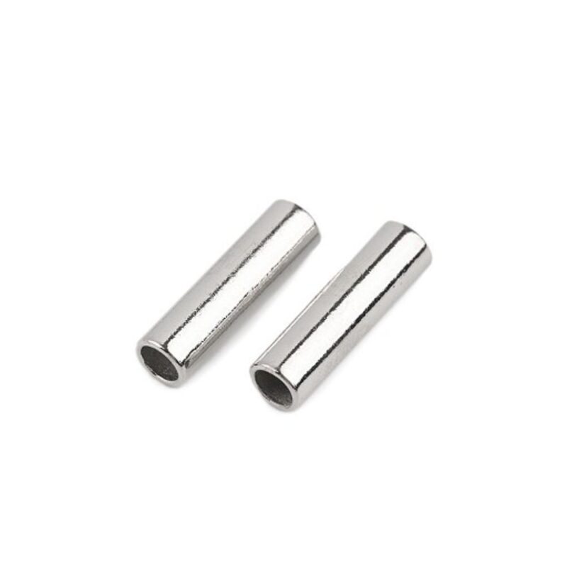 Nööri otsik, metallist toru, avatud, 5-6 mm nöörile, hele nikkel