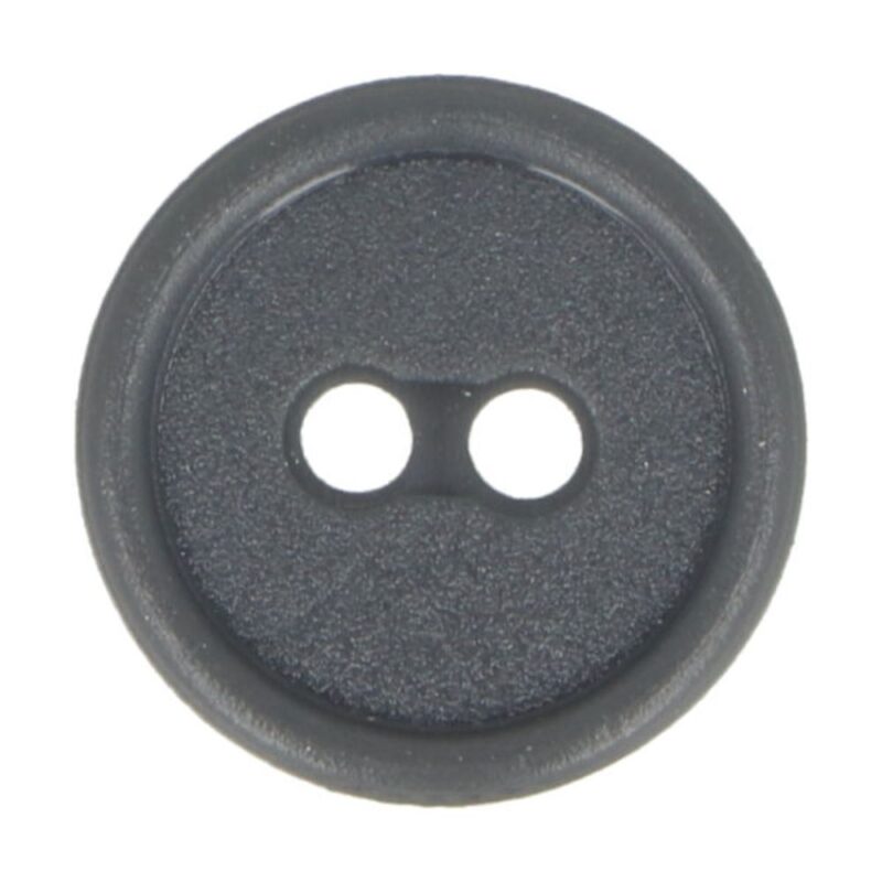 Kahe auguga plastiknööp, 15 mm, hall