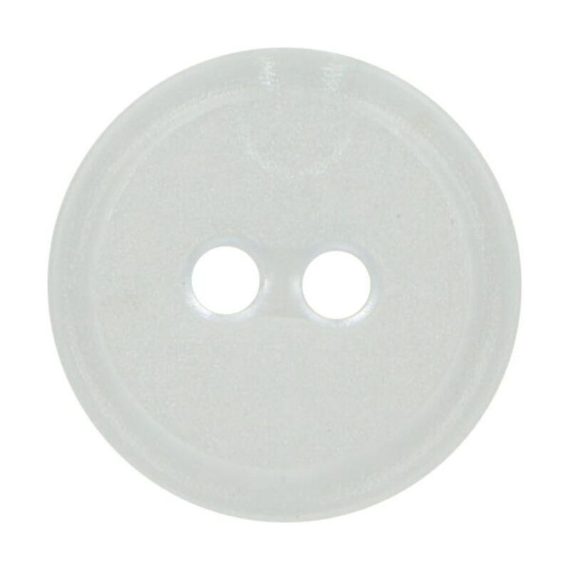 Kahe auguga plastiknööp, 15 mm, läbipaistev