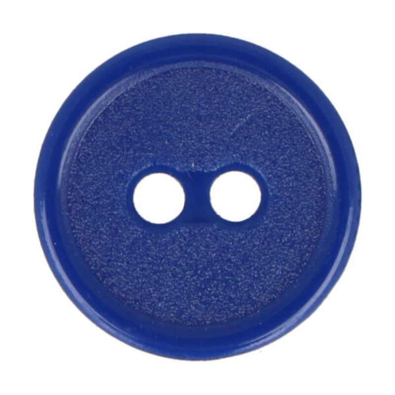 Kahe auguga plastiknööp, 15 mm, tumesinine
