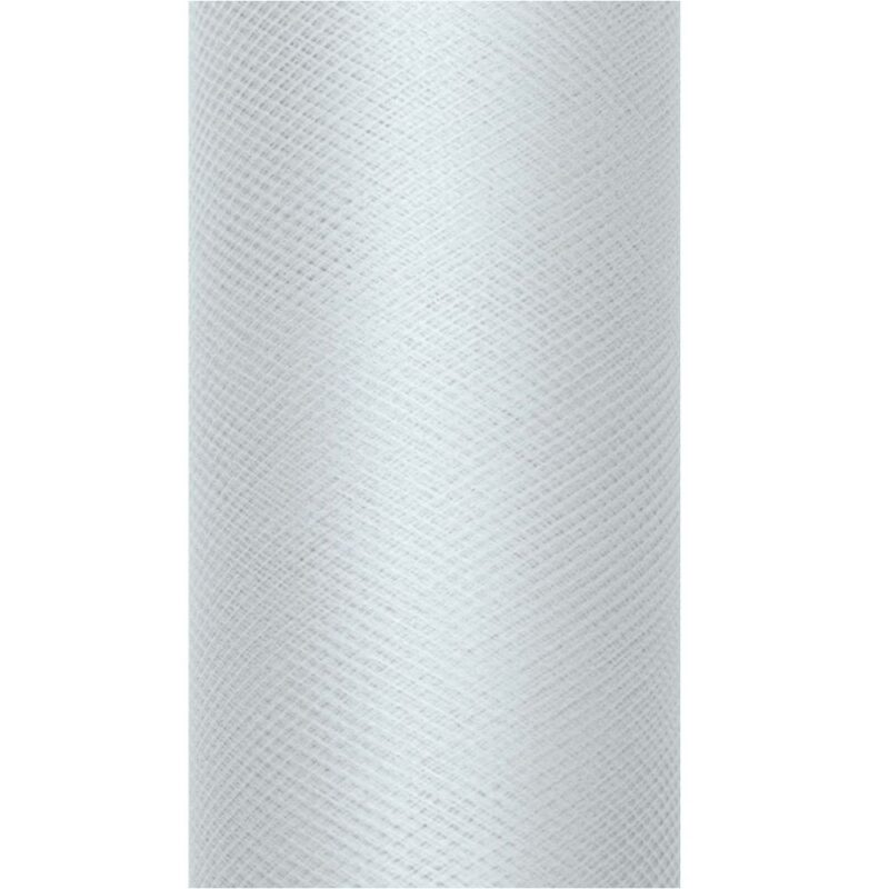 Tüll rullis, 8 cm x 20 m, hall