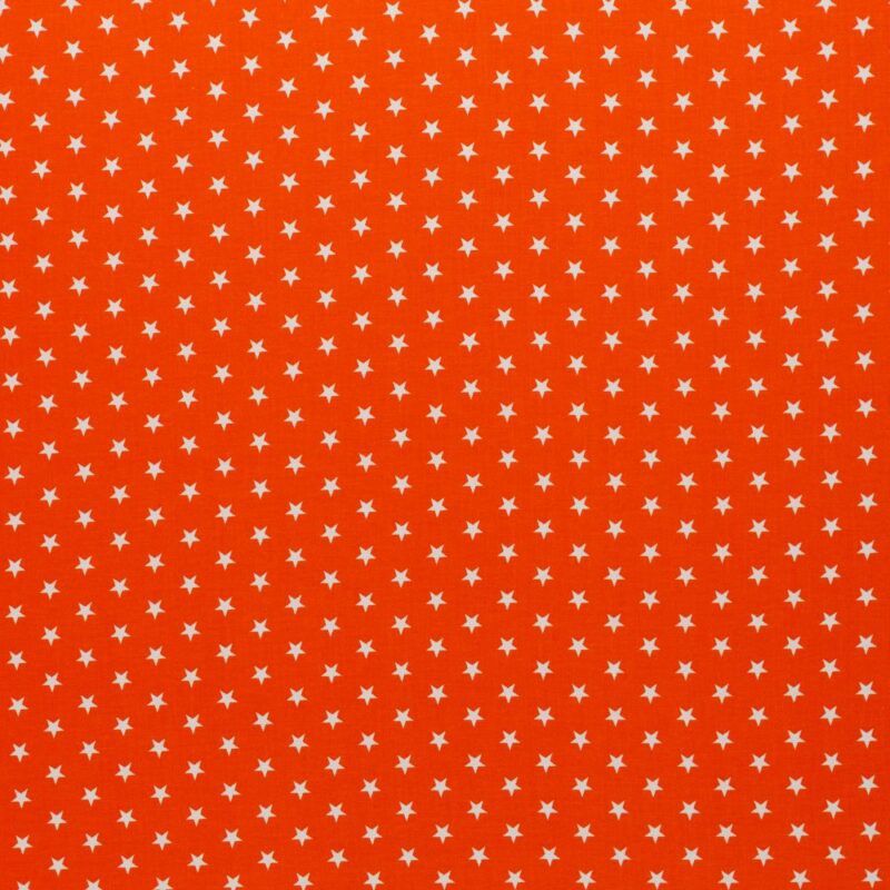 Puuvillapopliin, 1 cm tähekestega, oranž