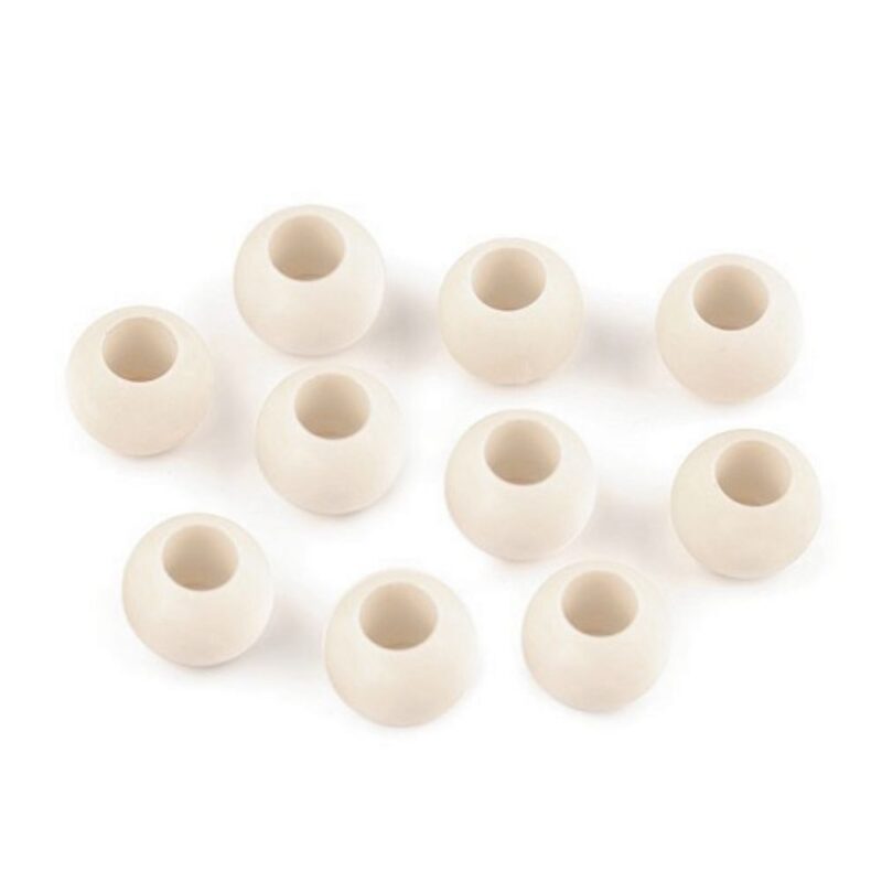 Plastikhelmed, 10x12 mm, ava 5 mm, 20 tk pakis, loodusvalge