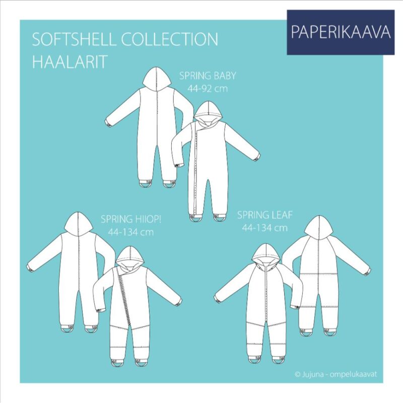 Paberlõige - laste softshell kombe, suurus 44-134