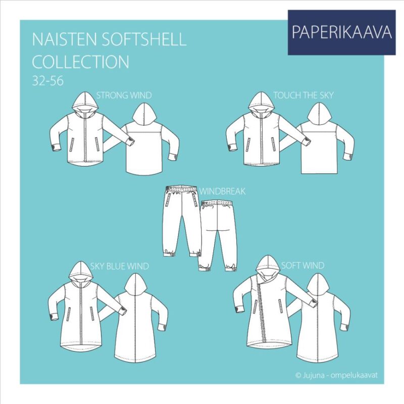 Paberlõige - naiste softshell jope, mantel ja püksid, suurus 32-56