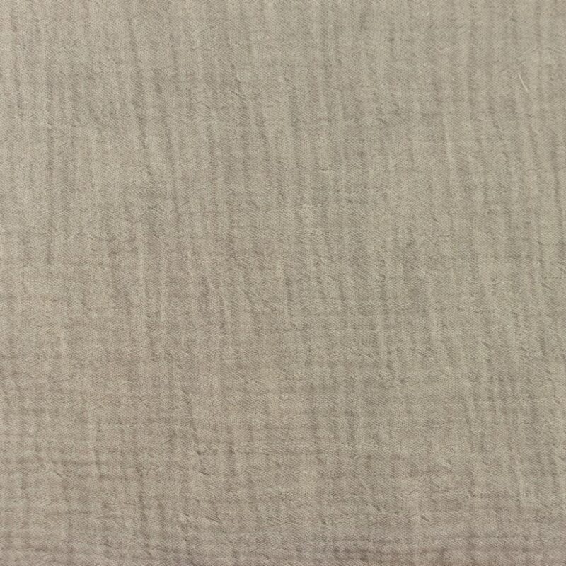 Musliin - 2-kihiline, meleeritud, taupe, mahepuuvill
