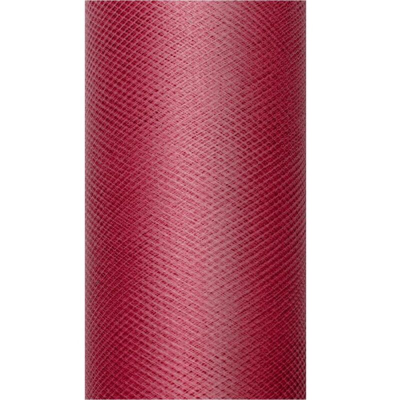 Tüll rullis, 15 cm x 9 m, bordoopunane